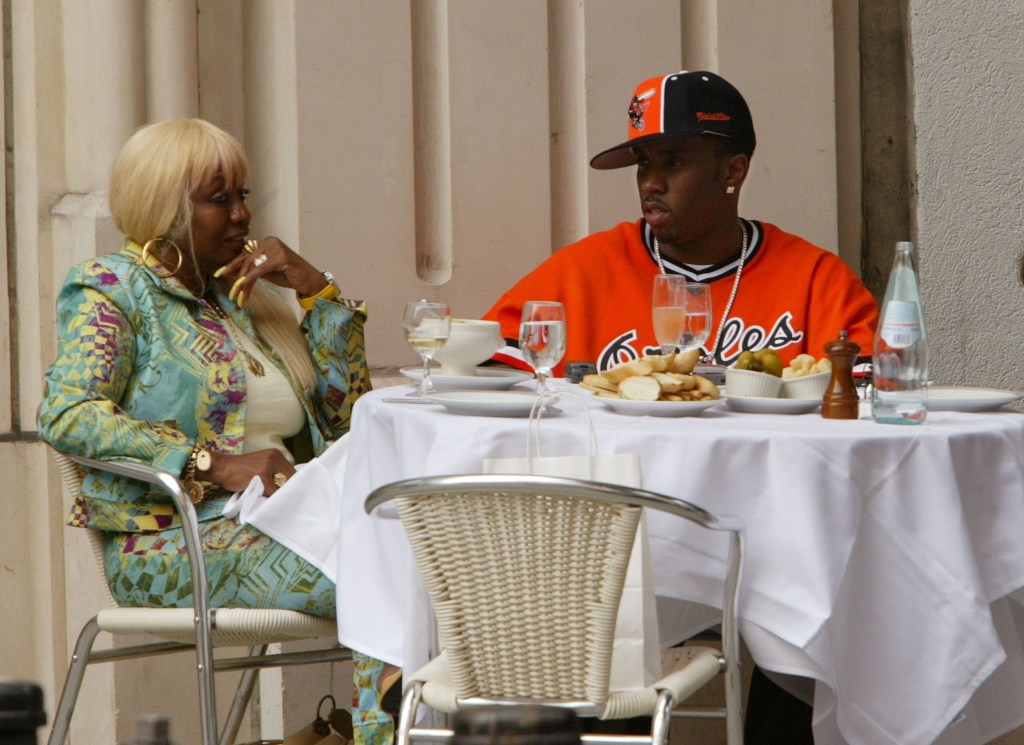 Sean "Diddy" Combs eating dinner in 2003. 