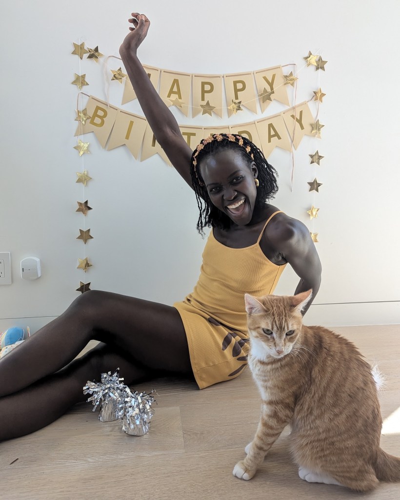 Lupita Nyong'o and her cat Yoyo